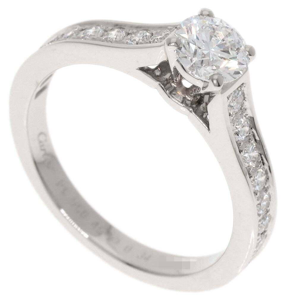 CARTIER Silver Diamond 1895 Ring #45